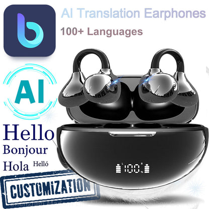 AI Translation Clip-On Wireless Earbuds with Bluetooth 5.4